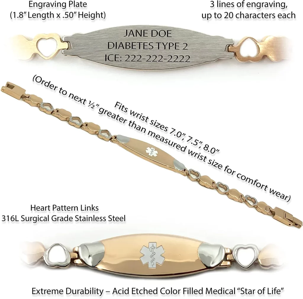 Rose Gold Medical Alert Bracelet