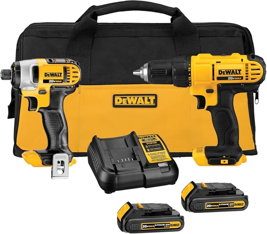 DEWALT DCK240C2 20V MAX Cordless Drill and Impact Driver Combo Kit wit