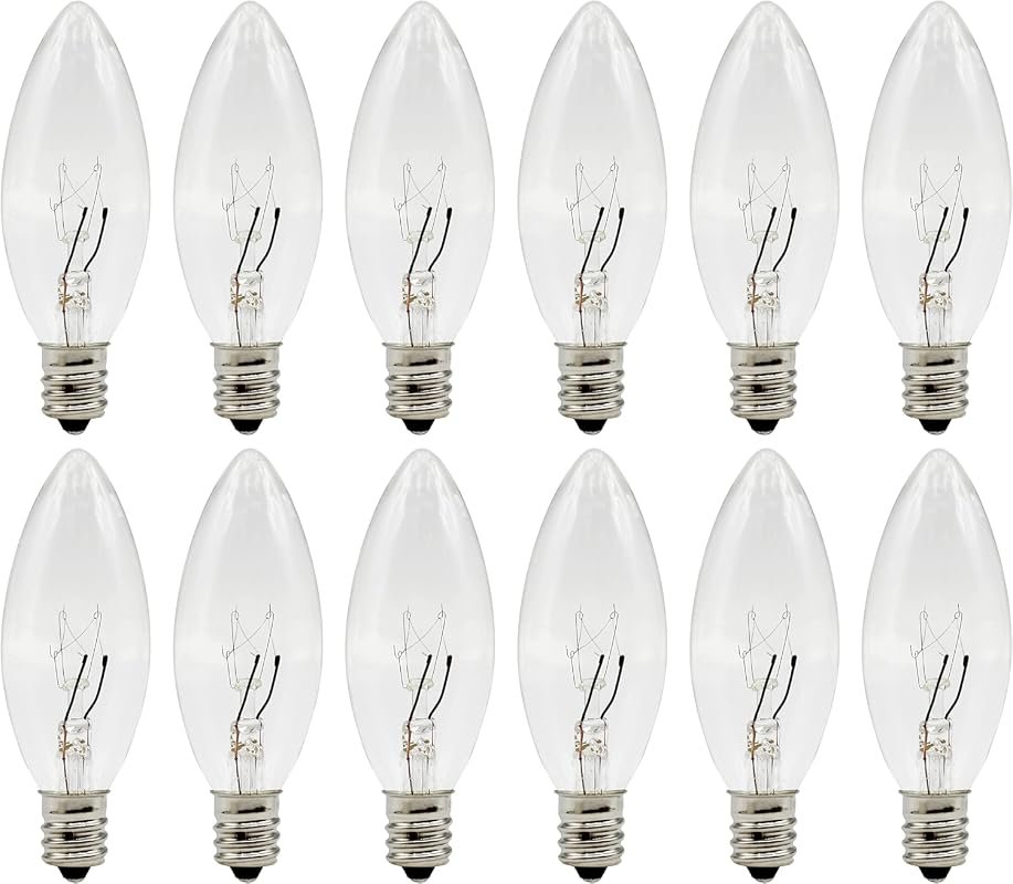 Creative Hobbies Candelabra Replacement Bulbs, 7W Clear Incandescent E