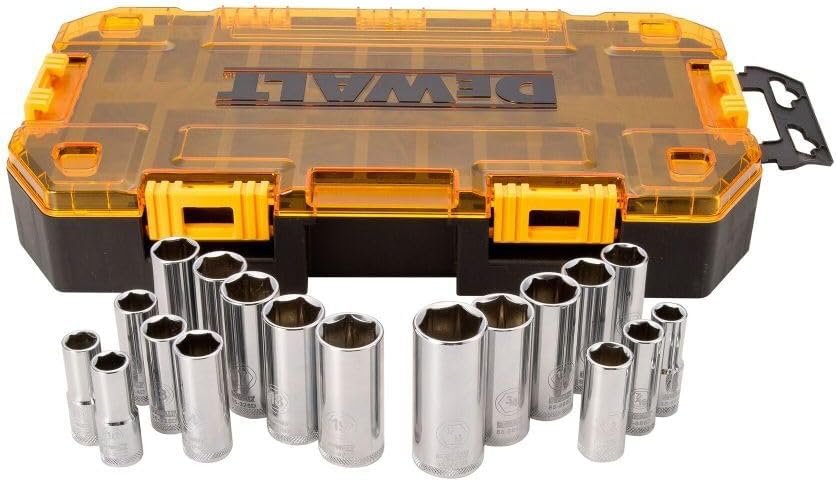 DEWALT DWMT73812 3/8-Inch Drive Deep Socket Set, 20-Piece Tool Kit