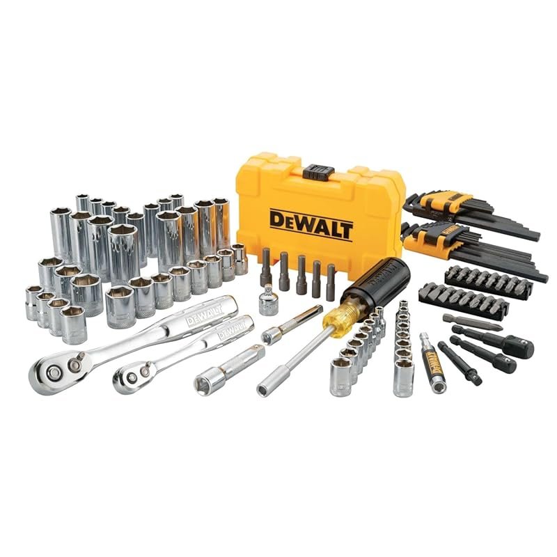 DEWALT 108-Piece Mechanics Tools Kit with SAE Sockets and 1/4-Inch, 3/