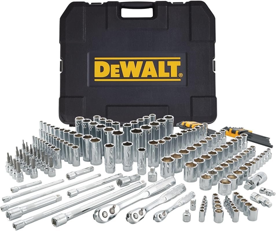 DEWALT 192-Piece Mechanics Tool Set with SAE/Metric Sockets and Hard S