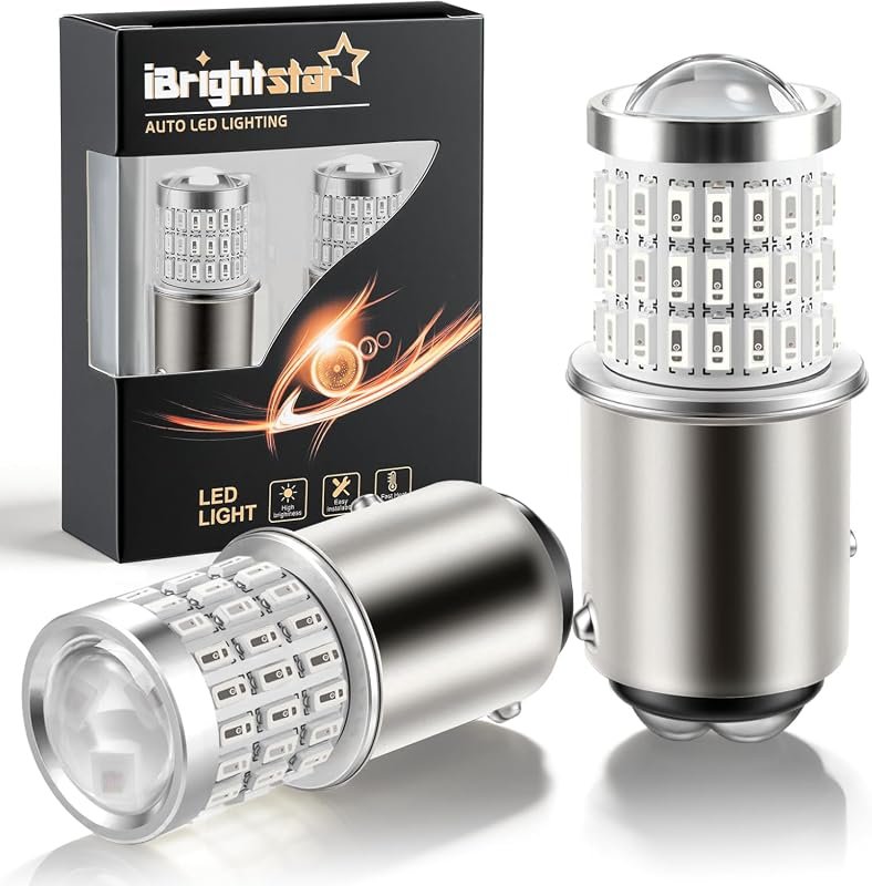 iBrightstar 1157 Red LED Brake Light Bulbs, BAY15D Super Bright Rear T