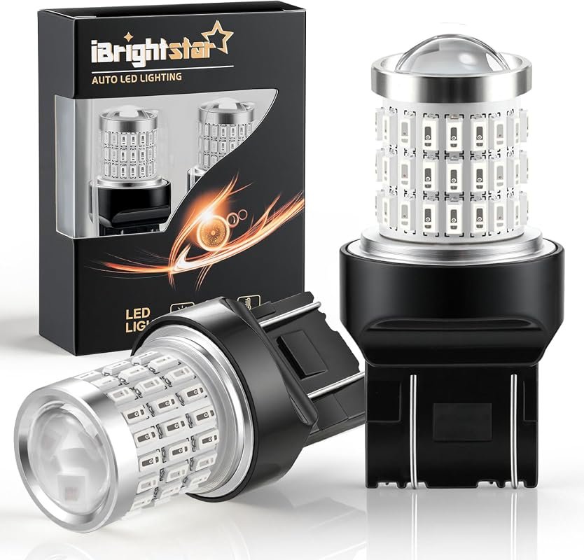 iBrightstar 7443 Red LED Brake Light Bulbs, Super Bright Rear Tail Lig
