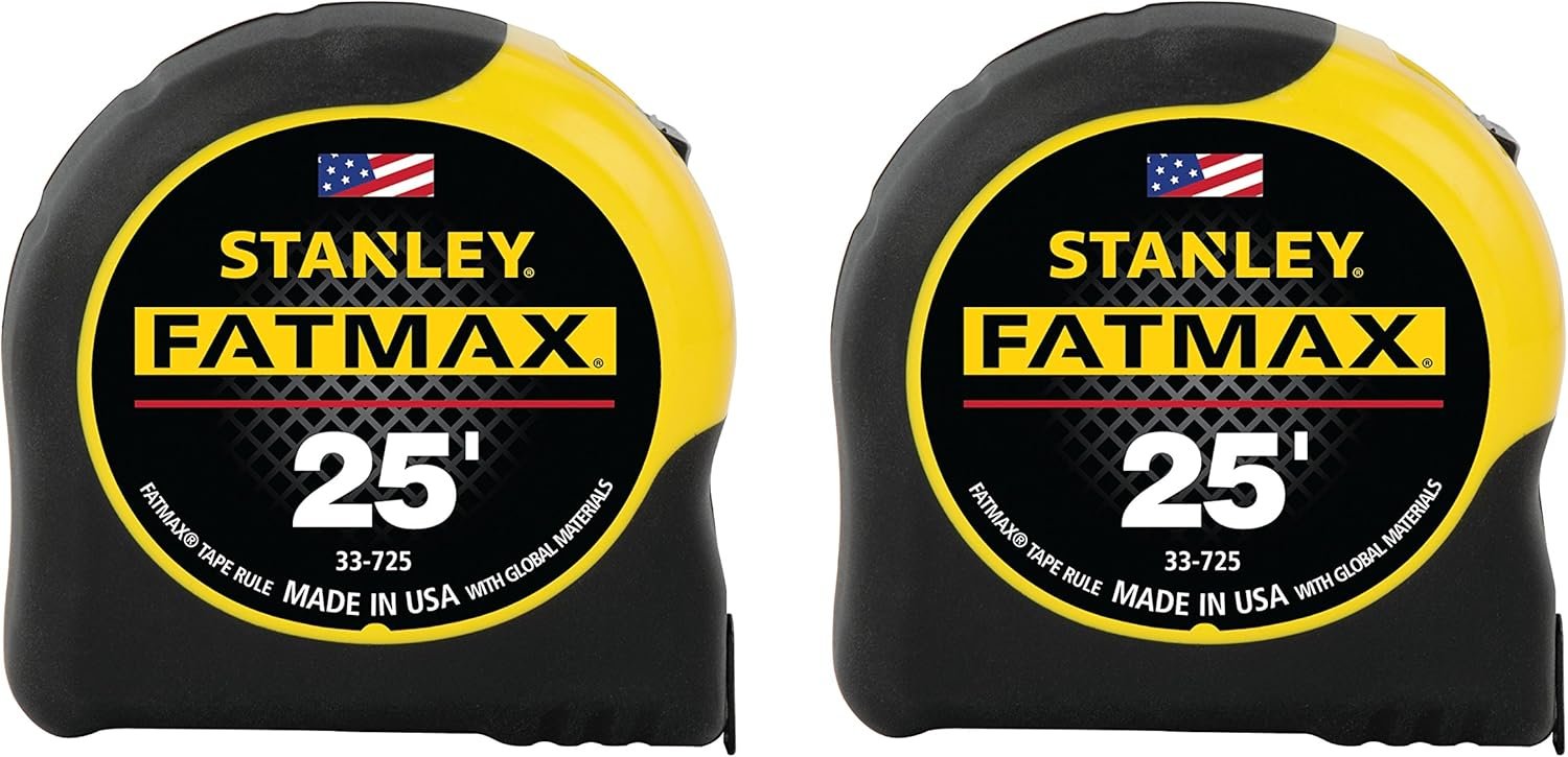 Stanley FATMAX 25-Foot Tape Measure 2-Pack with durable blade and stan