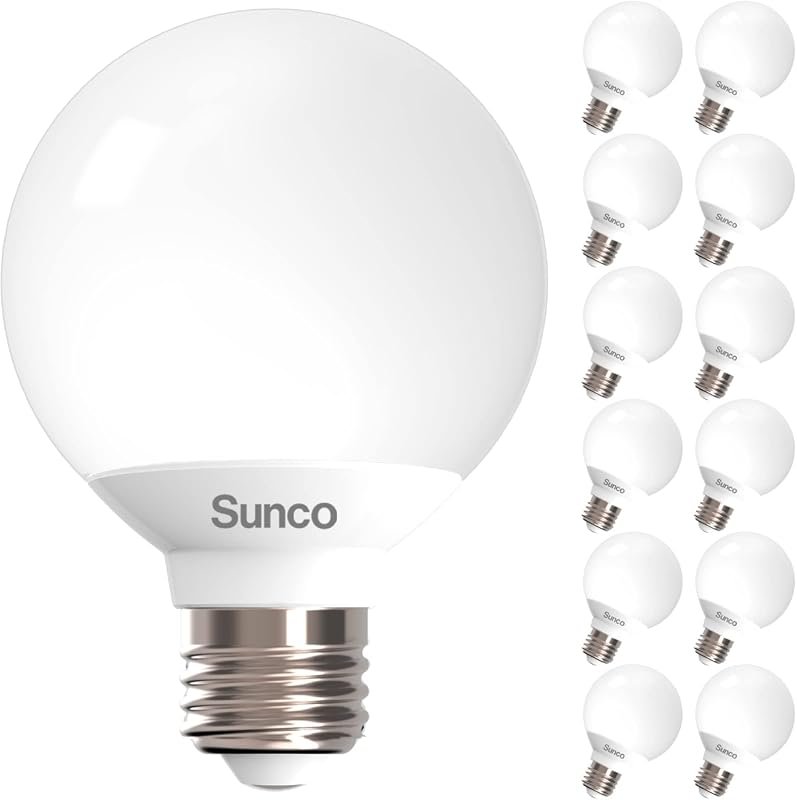Sunco G25 LED Globe Bathroom Bulbs, 5000K Daylight, 40W Equivalent, Di