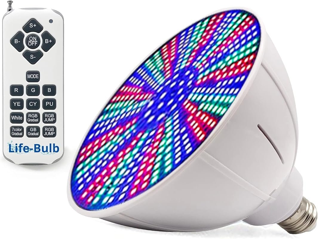 Life-Bulb 120V RGB Color LED Pool Light Bulb, E26 Screw-In, Pentair Ha