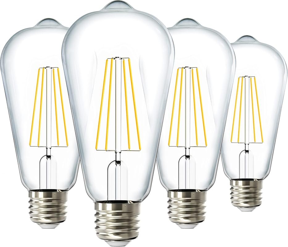 Dusk to Dawn ST64 Edison LED Outdoor Bulbs, 7W 60W Equivalent, 3000K, 