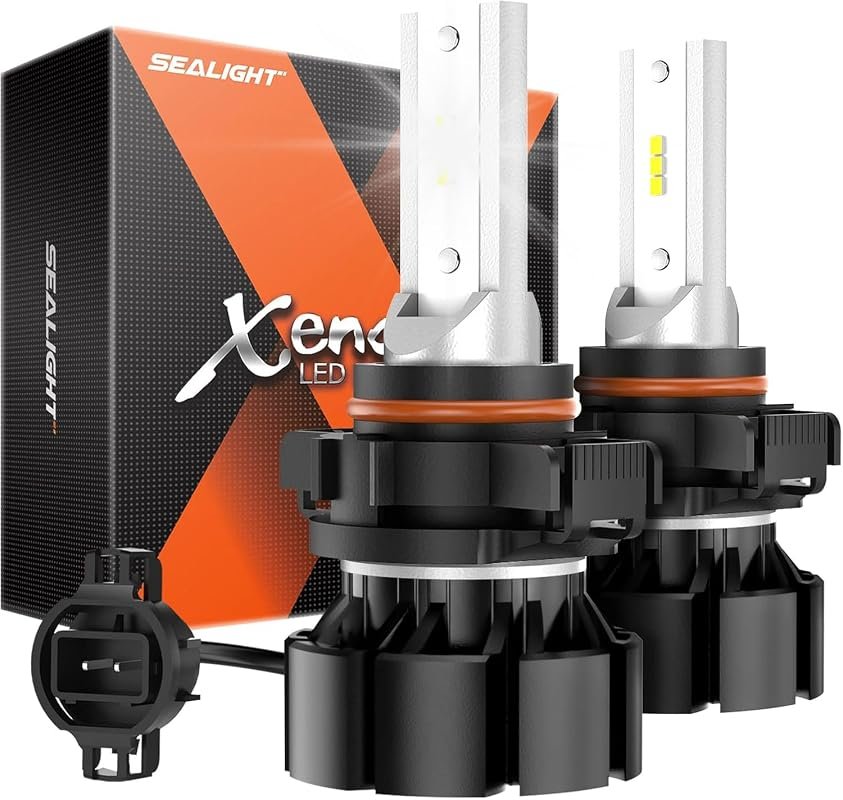 SEALIGHT 5201/5202 LED Fog Light Bulbs, 14000LM, 6500K Cool White, Hig