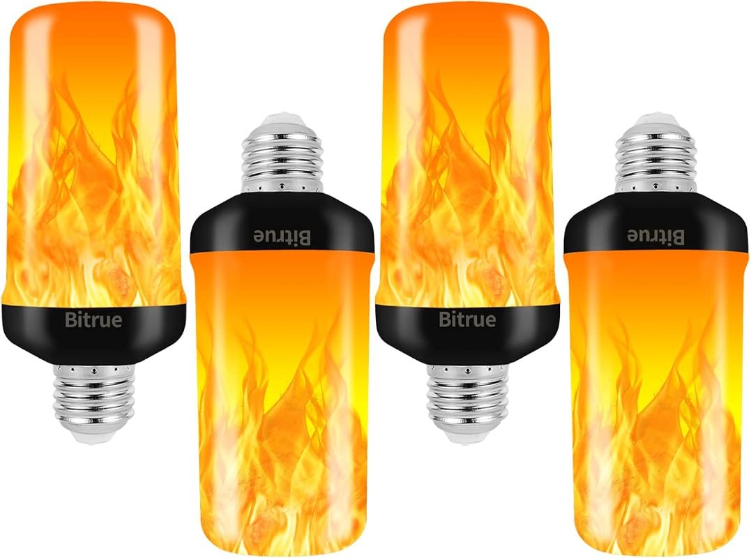 Bitrue LED Flame Effect Light Bulb, 4-Mode Flickering Fire Bulb with G