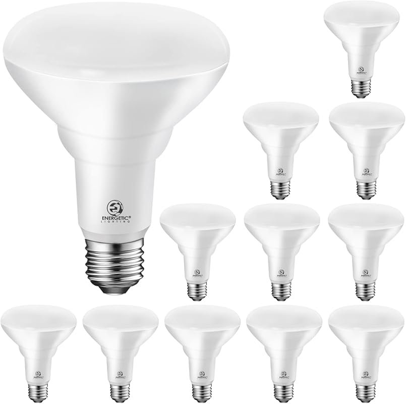 Energetic BR30 LED Recessed Light Bulbs, 12-Pack, 1500 Lumens, Dimmabl
