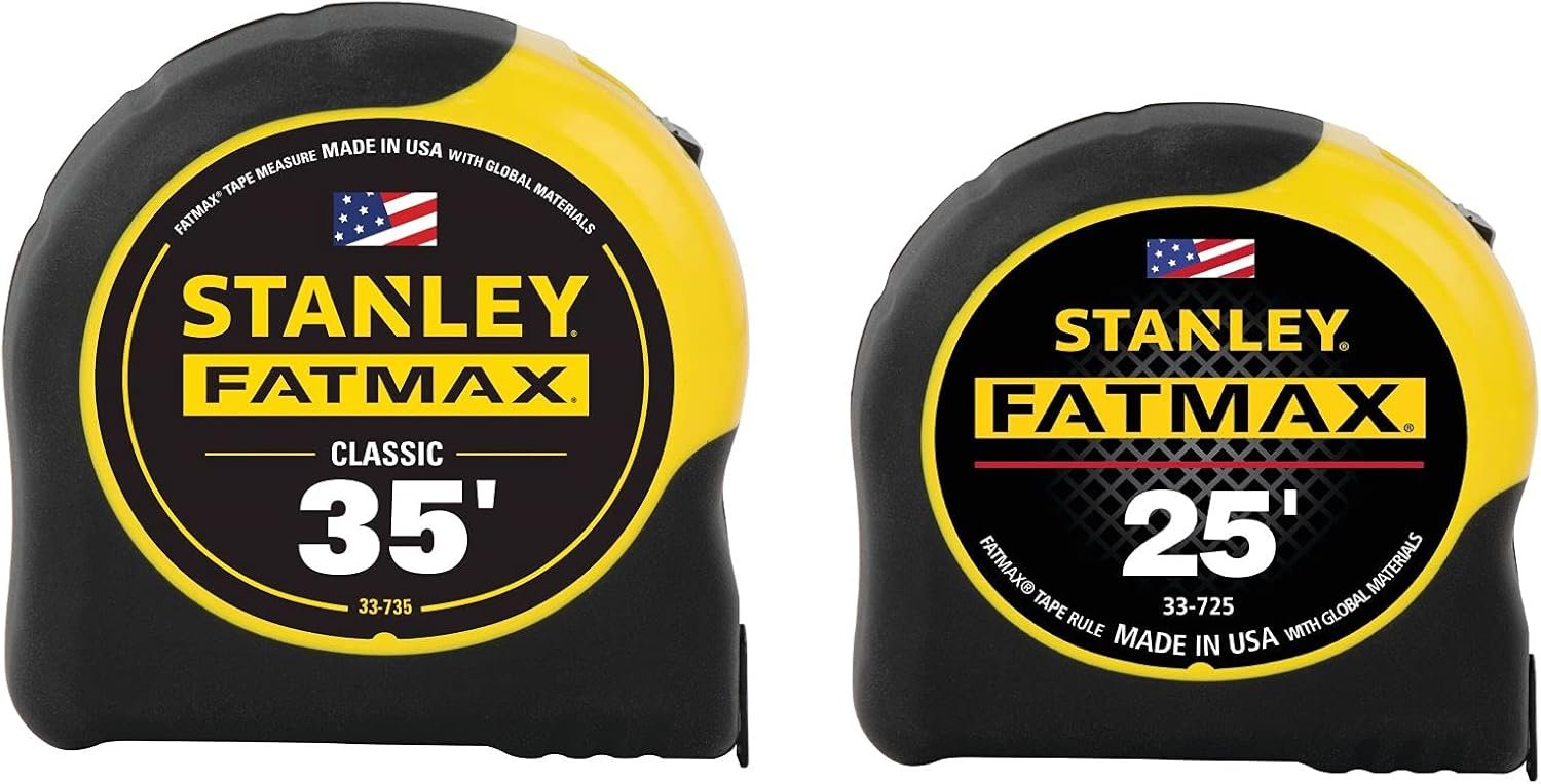 Stanley FatMax 35ft and 25ft Tape Measure Combo Pack, yellow, models 3