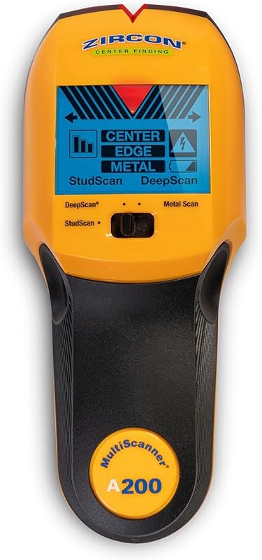 Zircon MultiScanner A200 Wall Scanner, Wood and Metal Stud Detector wi