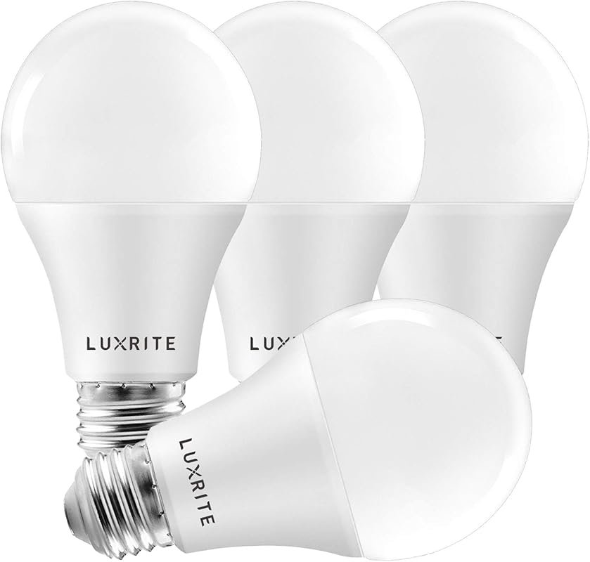 LUXRITE A19 Dimmable LED Bulbs, 100W Equivalent, 3500K Natural White, 