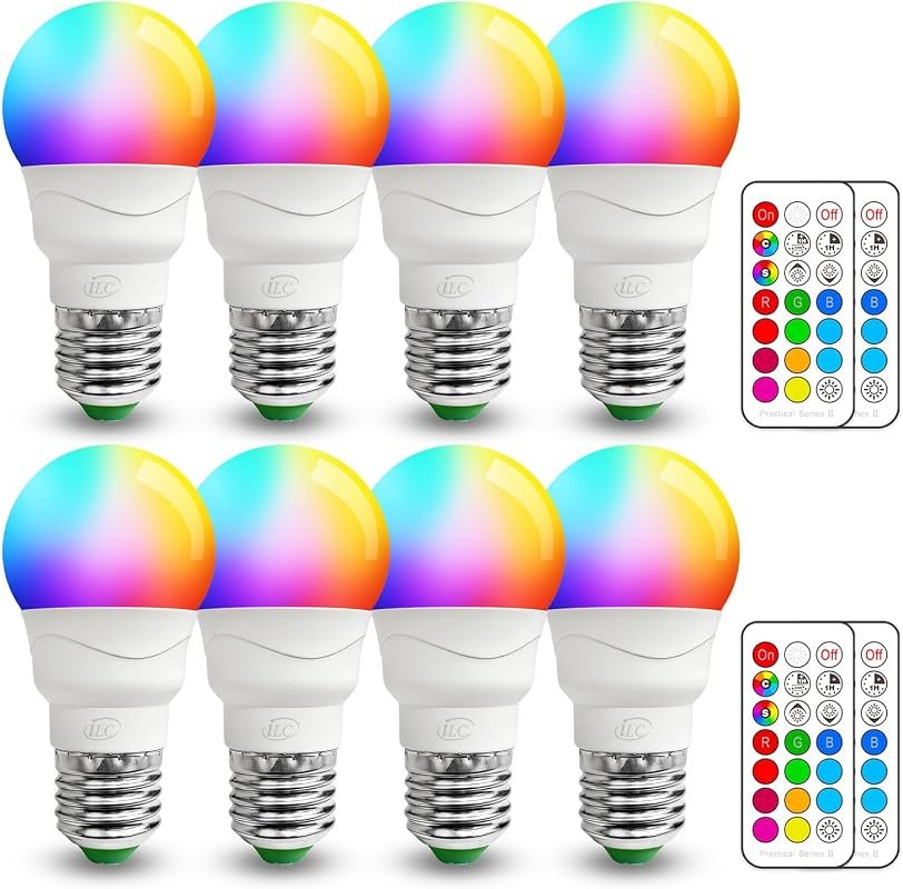 ILC RGB LED Color Changing Light Bulbs, 40W Equivalent, 2700K Warm Whi