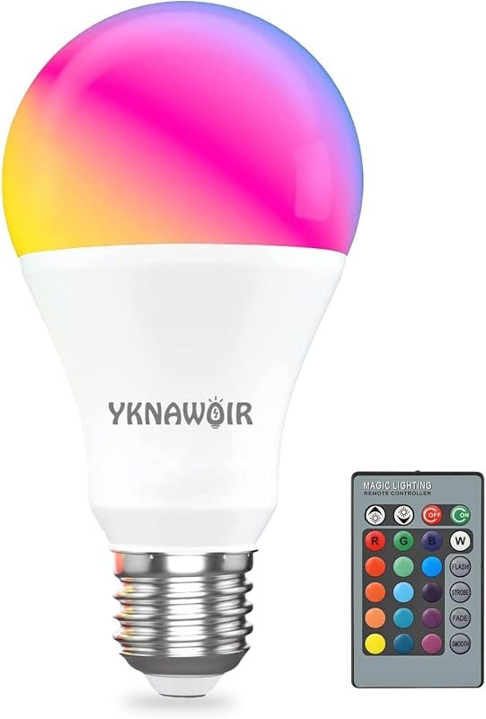 Color Changing LED Bulbs, 5W A19 RGB, Remote Control, Memory Function,
