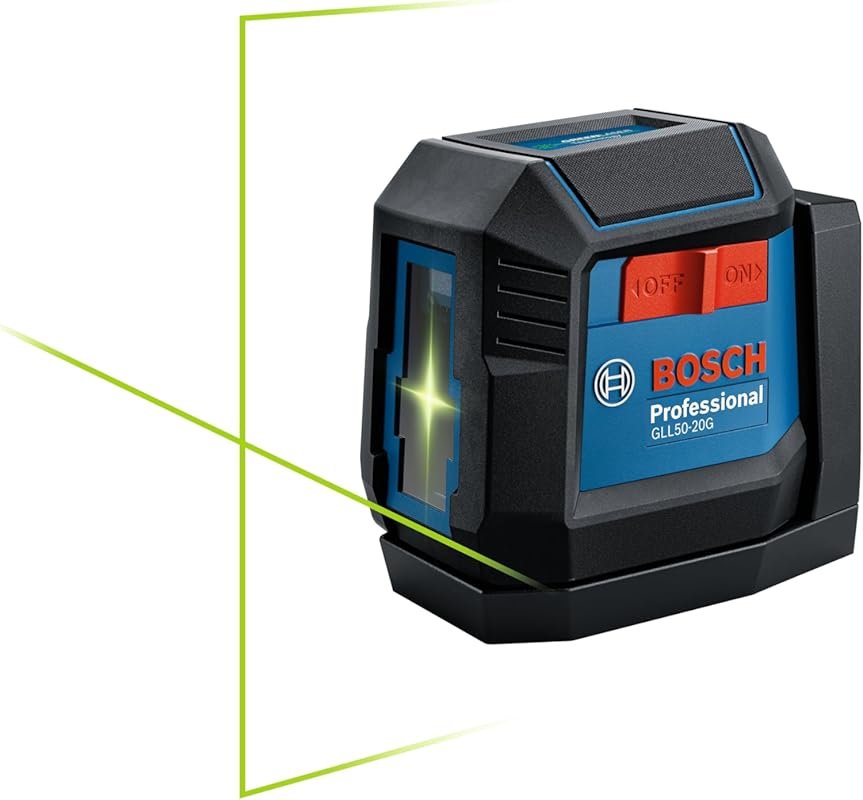 BOSCH GLL50-20G 50 Ft Green-Beam Self-Leveling Cross-Line Laser with M
