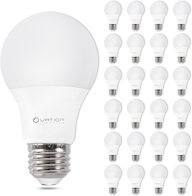 VATION LIGHTING 24-Pack A19 LED Light Bulbs, 60W Equivalent, 5000K Day