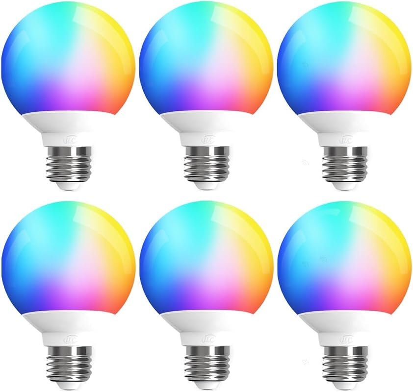 ILC G25 App-Controlled RGB Vanity Bulbs, Bluetooth Mesh, 6W, 1600 Mill