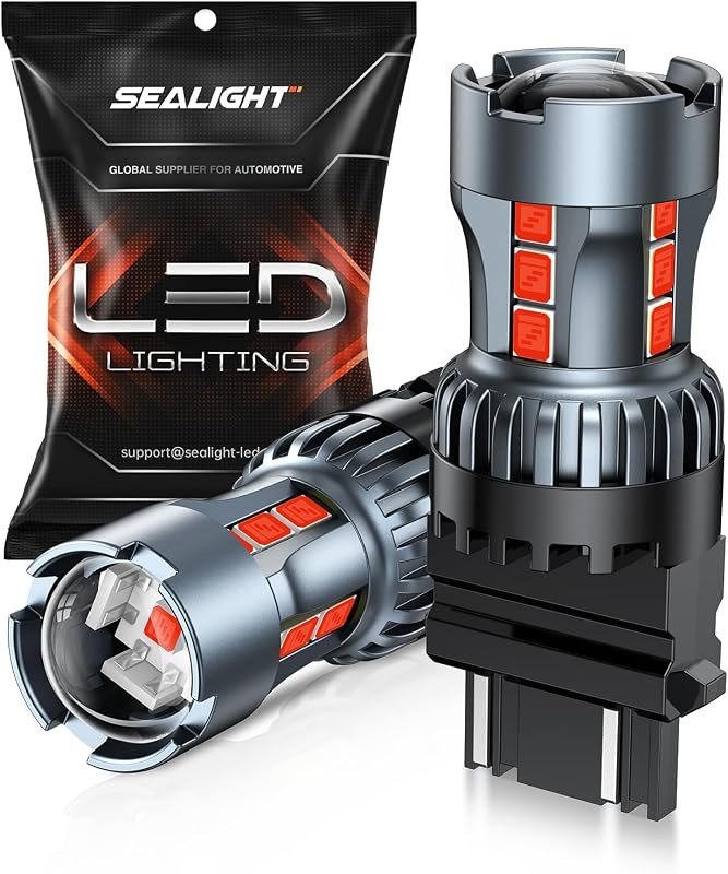 SEALIGHT 3156 3157 Red LED Brake Light Bulbs, Projector Replacement Ta