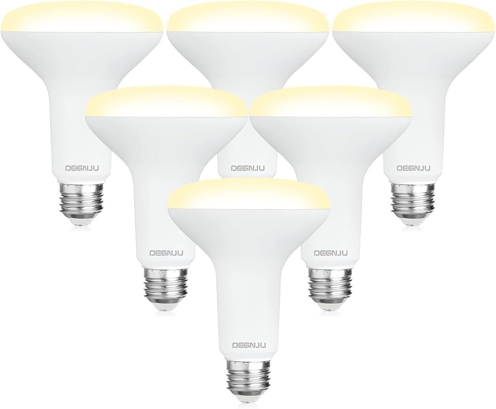 DEGNJU BR30 LED Bulb, 6-Pack Dimmable Recessed Flood Lights, 2700K Sof