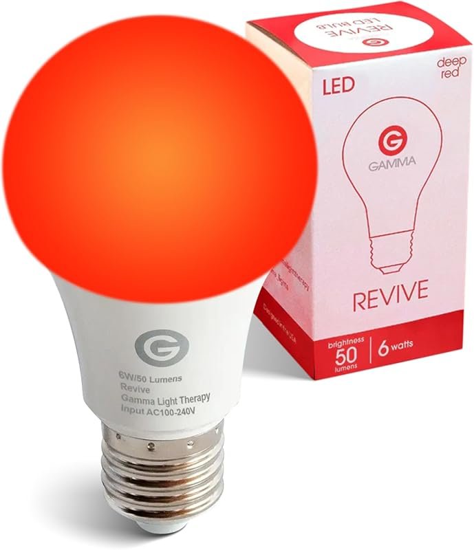 Gamma Revive 670nm Red Light Bulb for Sleep Therapy and Melatonin Supp