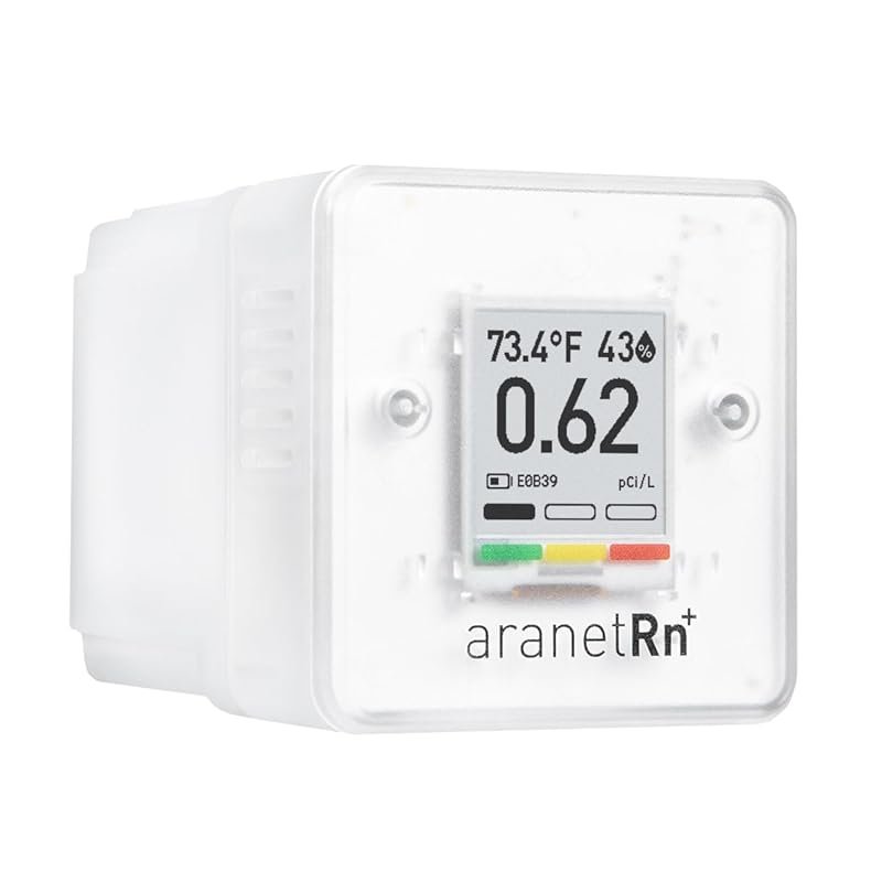SAF Aranet Radon Detector, 10-Min Measurements, E-Ink Display, App, 7-
