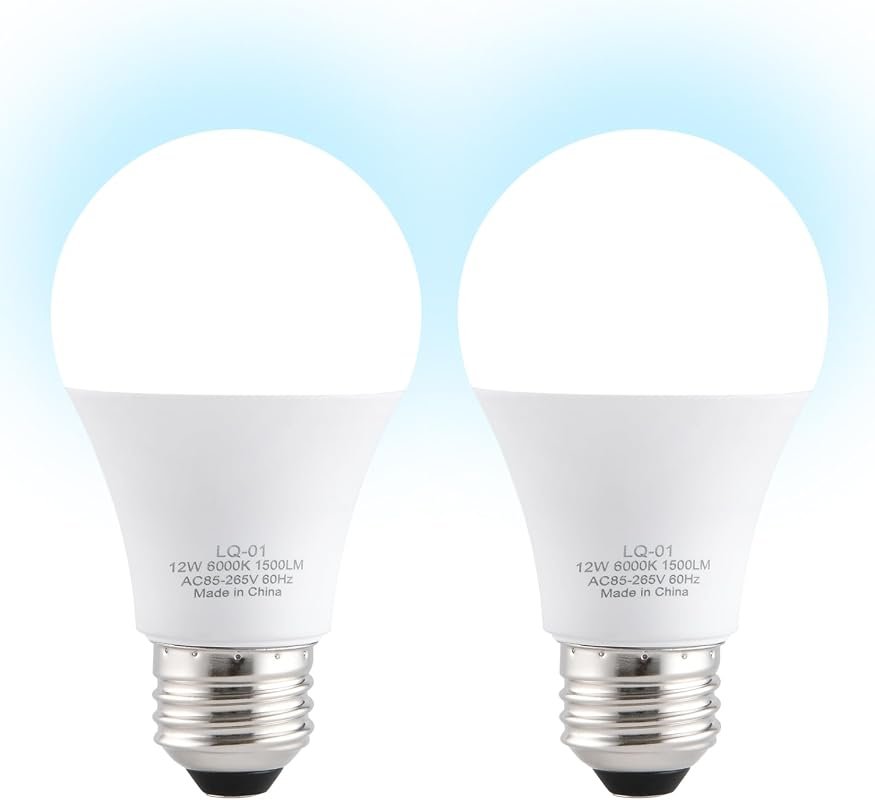 2-Pack 12W Garage Door Opener Light Bulbs, 1500LM Ultra Bright, 6000K 