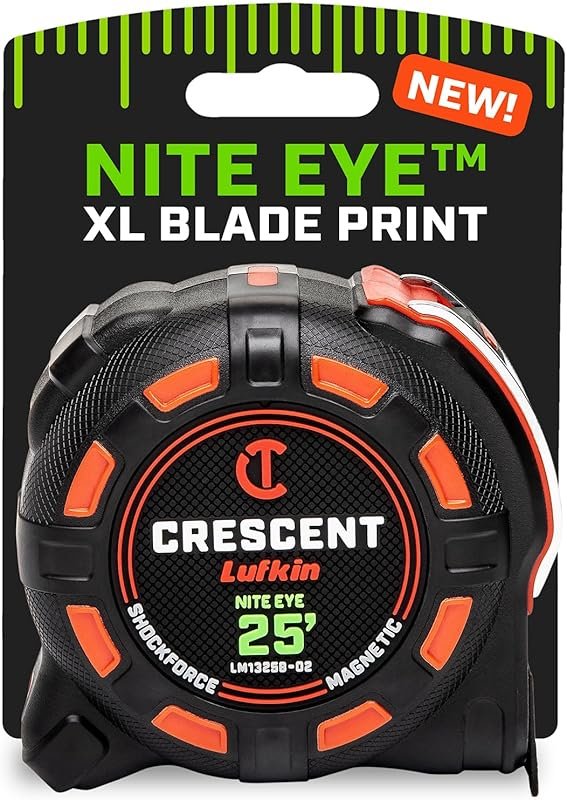 Crescent Lufkin SHOCKFORCE NITE EYE 25-Foot Magnetic Tape Measure