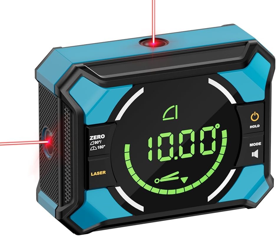 3-in-1 Laser Level with Digital Angle Finder for Hanging Frames and DI