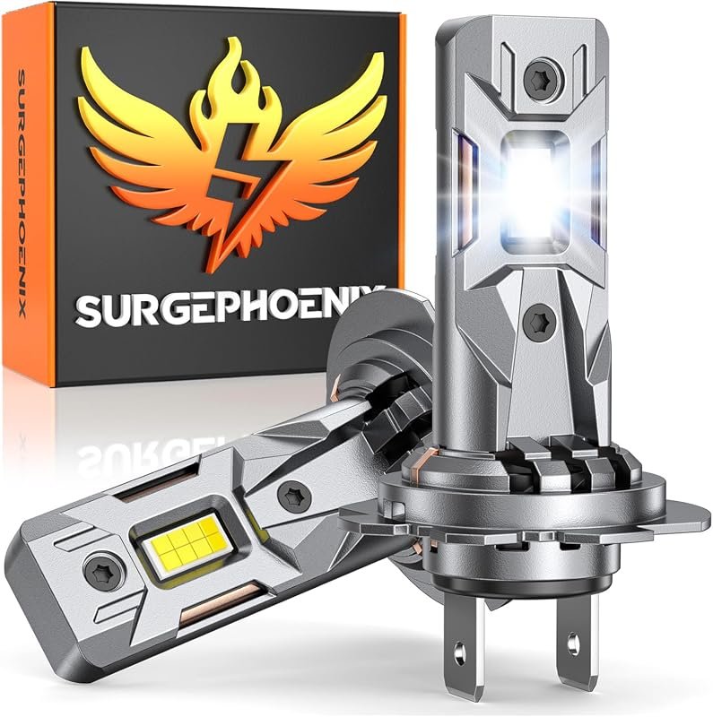 H7 Light Bulbs, 50000LM, 1:1 Mini Size, 6500K Cool White, Fog Lights