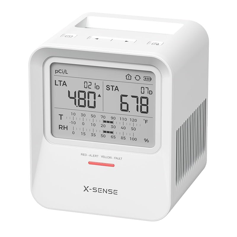 X-Sense XR0B-SR Radon Detector with Audible Visual Alerts, 99 Reports,
