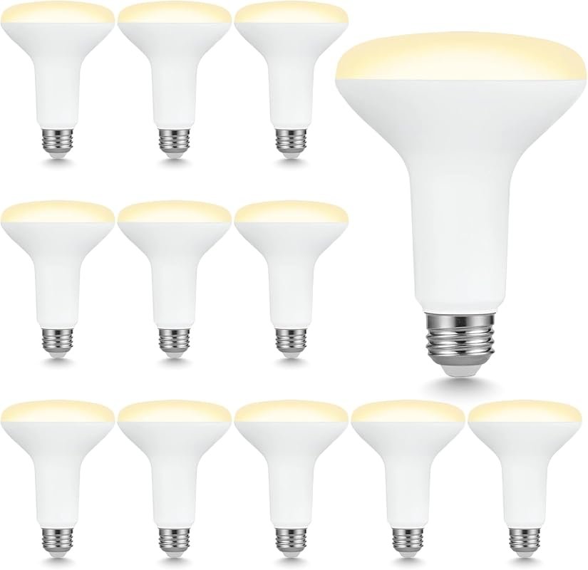 Sigalux BR30 LED Flood Bulbs, 12-Pack Dimmable Soft White 2700K, E26 B