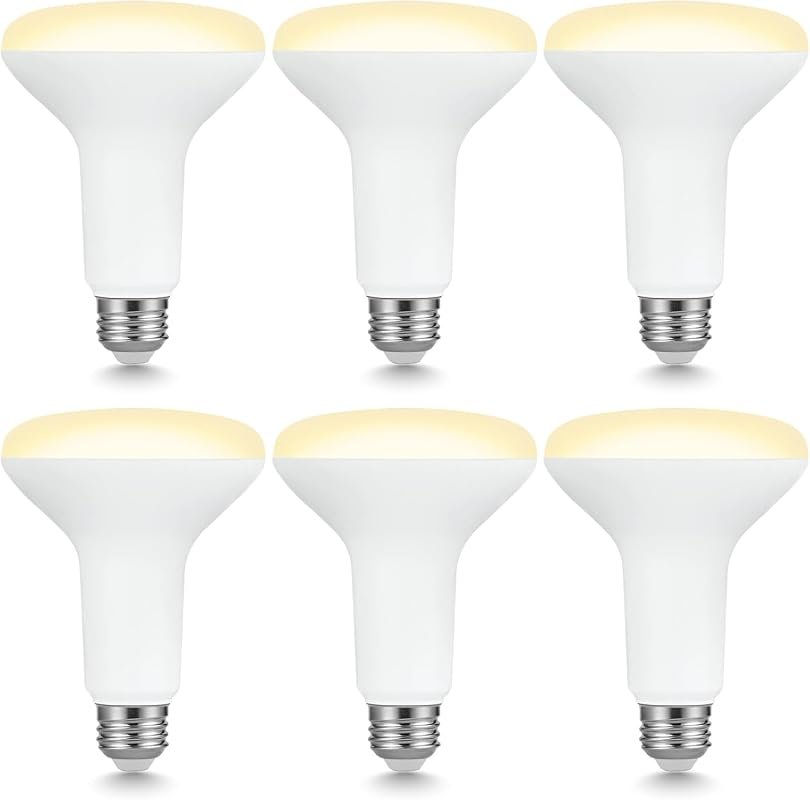 Sigalux BR30 LED Flood Bulbs, 6-Pack Dimmable Soft White 2700K, E26 Ba