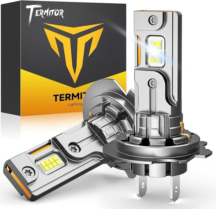 Termitor Upgraded H7 Light Bulbs, 90000LM, 6500K Cool White, 1:1 Mini 