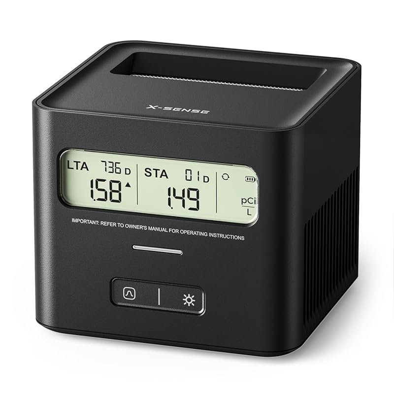 X-Sense XR0A-SR Radon Detector, Battery Powered, Short- and Long-Term 