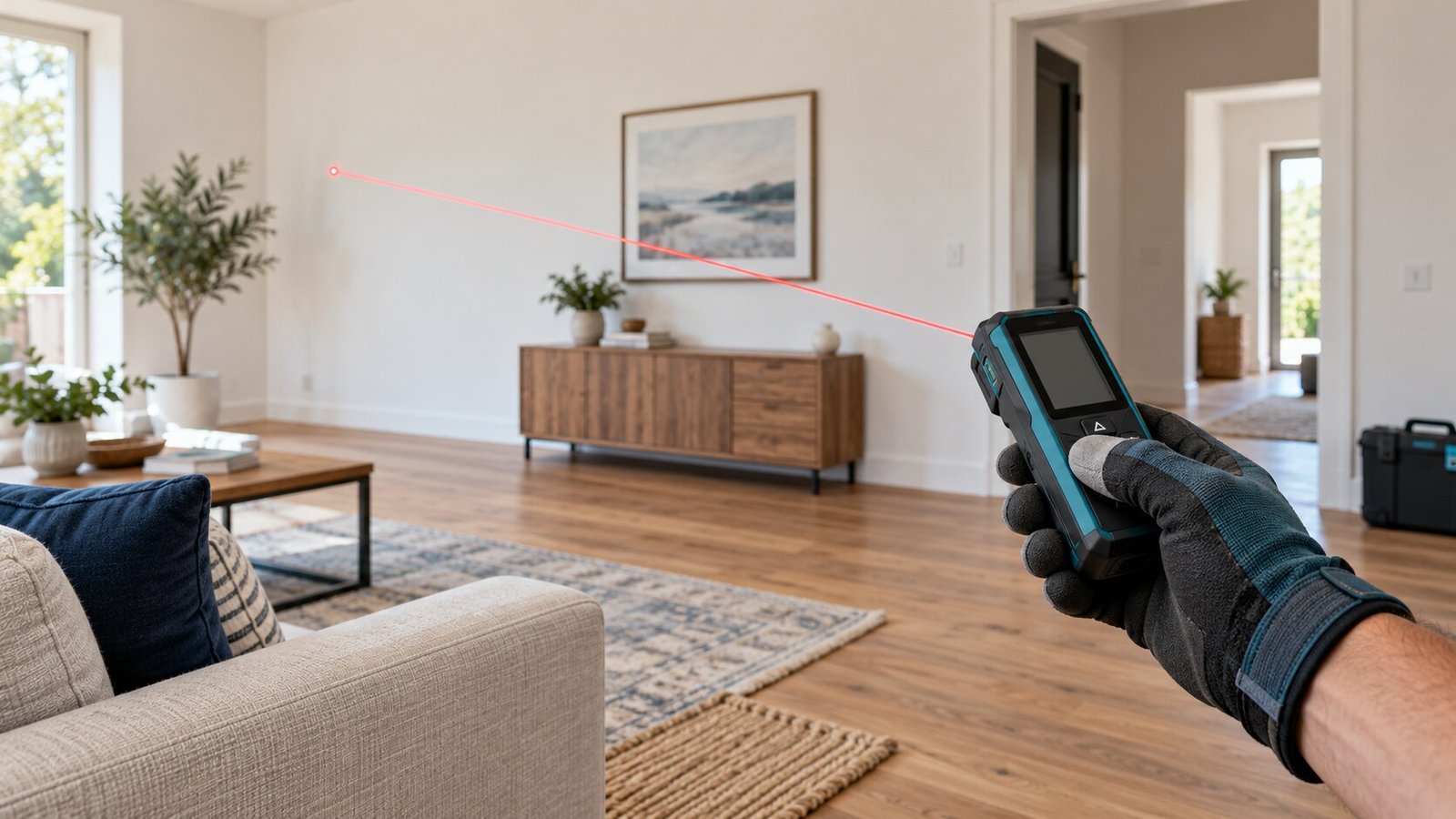 Using a Leica style laser measure for an indoor renovation